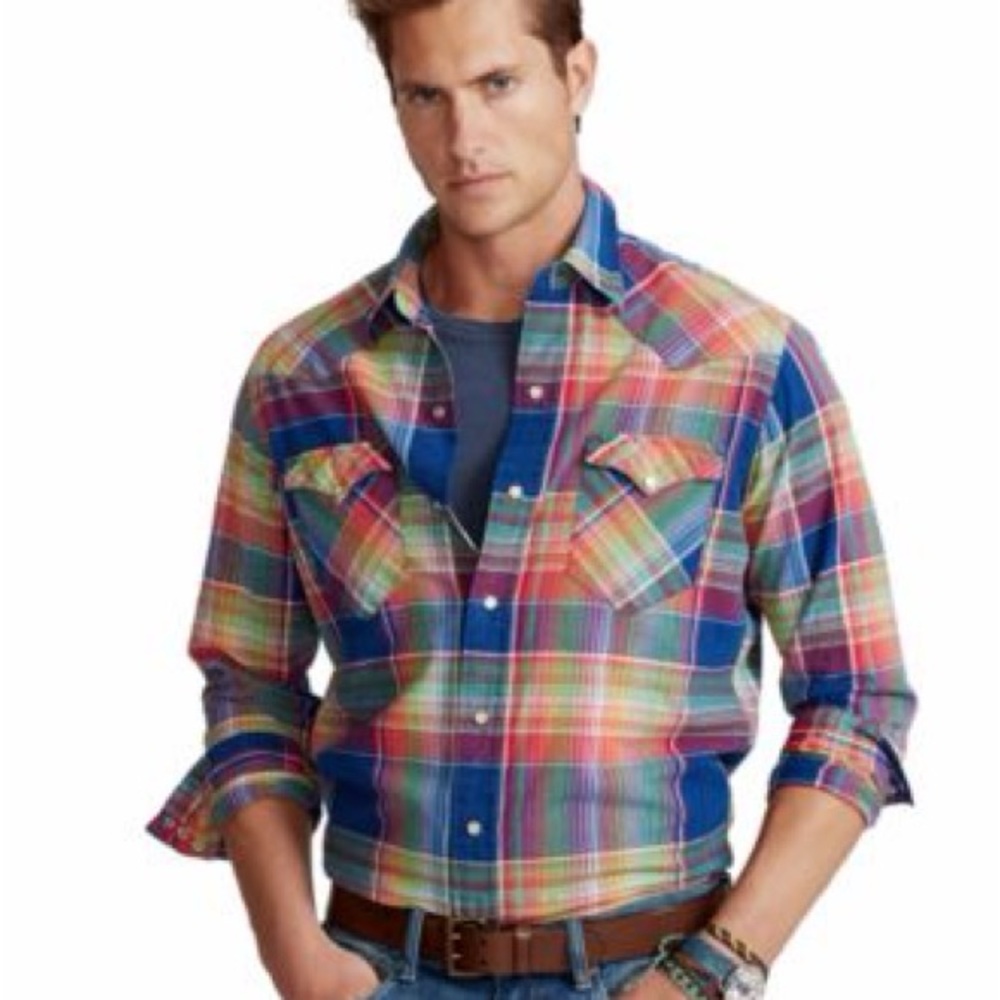 Ralph Lauren Polo Madras Western 100 Cotton Plaid (cover photo for fit)